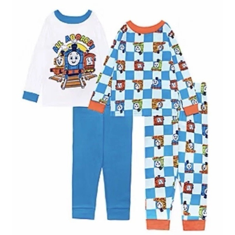 Toddler Boys Thomas and Friends Crew Neck Long Sleeve 4-pc. Pajama Sets